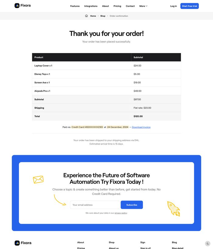 Order Confirm